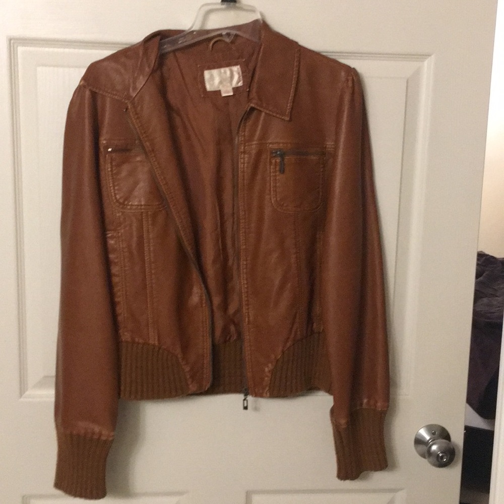 Faux Brown Leather Women’s Large Jacket!